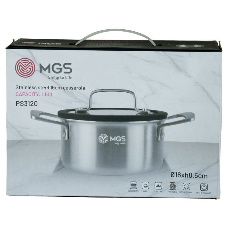 قابلمه استیل ام جی اس مدل کف لیزری PS3120 سایز 16