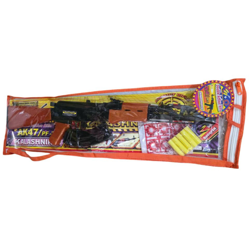 تفنگ بازی ناب سل مدل کلاشینکف تیر فومی ترقه ای kalashnikov کد ak-47