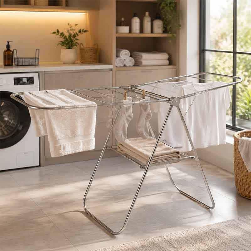 بند رخت ایستاده تاشو شاینینگ هوم مدل استیل