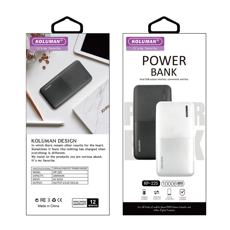 پاوربانک کلومن مدل KP-225 ظرفیت 10000 میلی آمپر ساعت