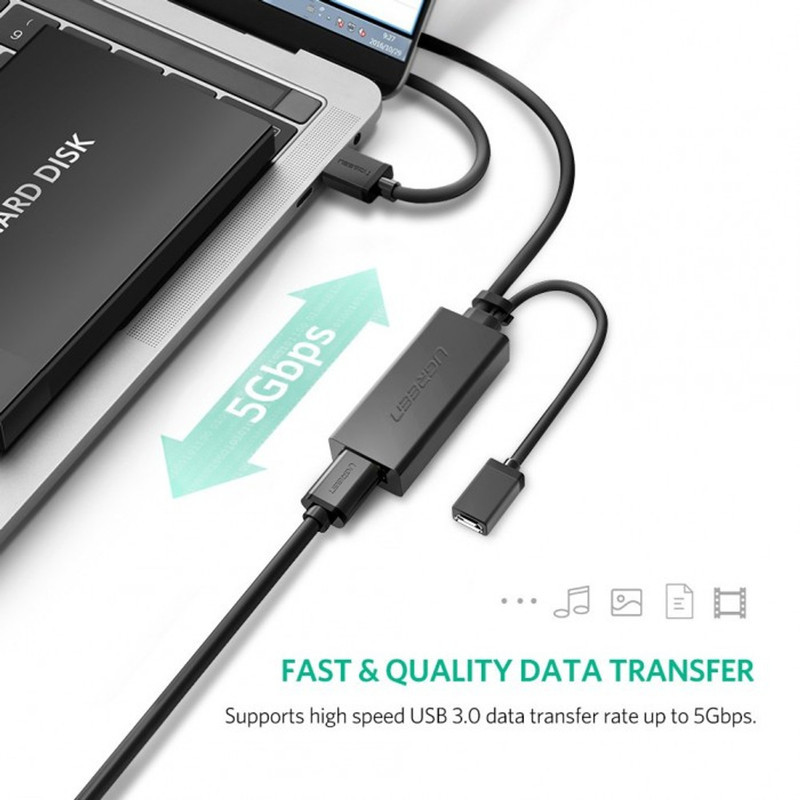 کابل افزایش طول USB 3.0 یوگرین مدل US175-20826 طول 5 متر