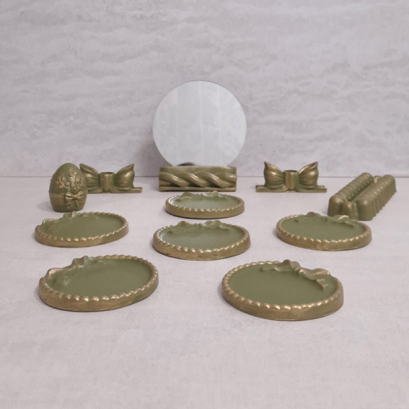 مجموعه ظروف هفت سین 12 پارچه مدل پاپیونی مدرن مینیمال فانتزی کد 01