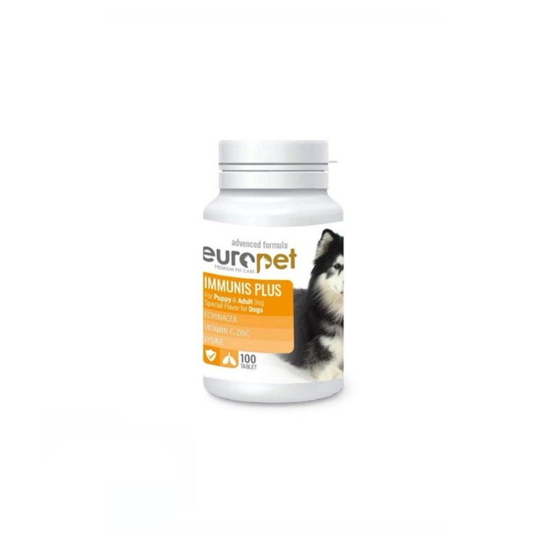 قرص تقویت سیستم ایمنی سگ یوروپت مدل IMMUNIS PLUS بسته 100 عددی