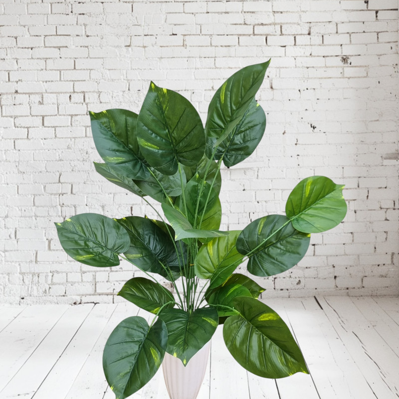 درختچه مصنوعی پتوس کد 24 با 24 برگ، جنس پارچه‌ای، ابعاد 70×70×110 سانتی‌متر، بدون گلدان