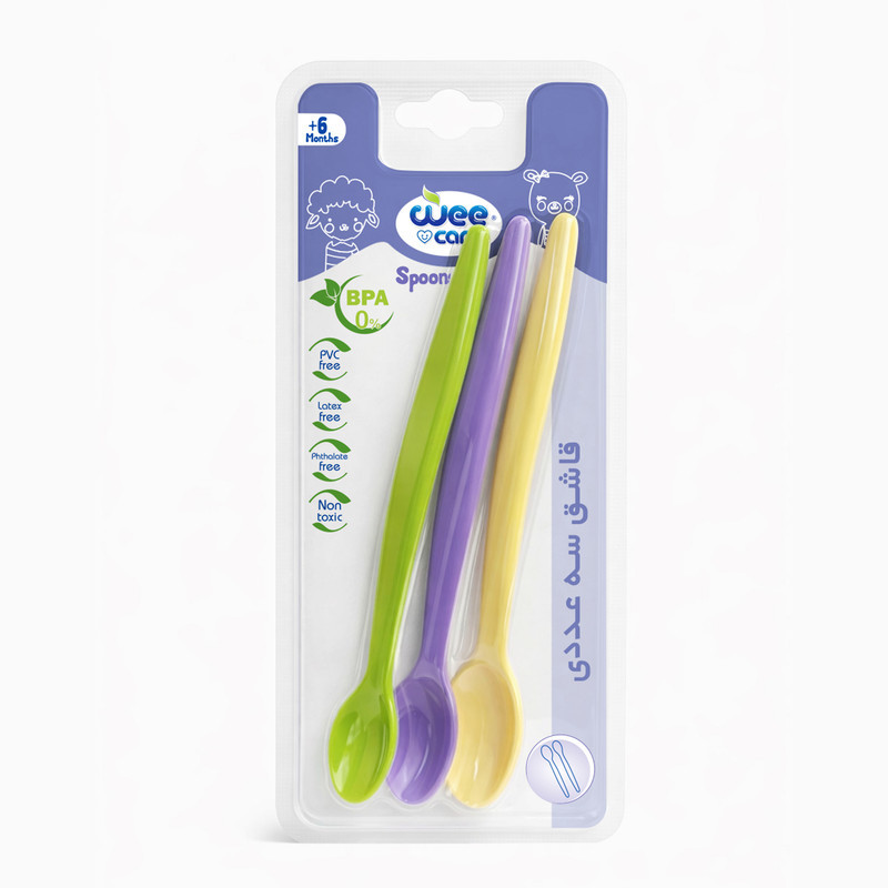 قاشق کودک وی کر مدل Wee Care-U123 بسته 3 عددی
