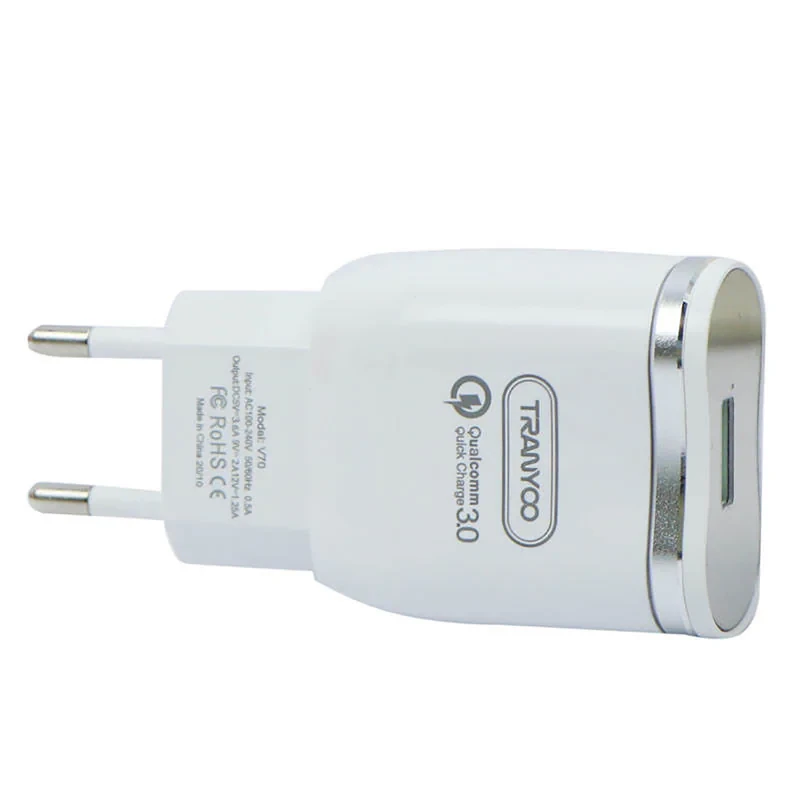 شارژر دیواری ترانیو مدل V70 به همراه کابل تبدیل MicroUSB