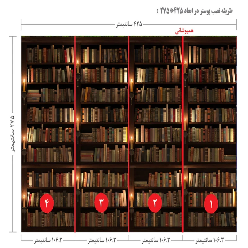 پوستر دیواری طرح کتابخانه کد FOTOZ 46
