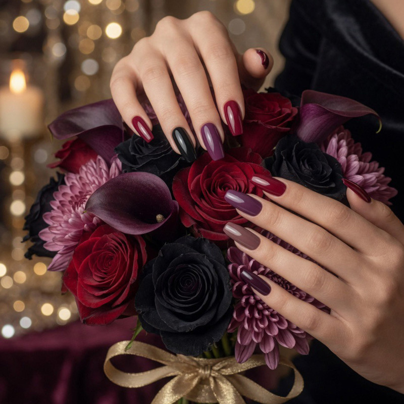 ناخن مصنوعی دست پینک کی مدل بیضی کد 23 بسته 120 عددی