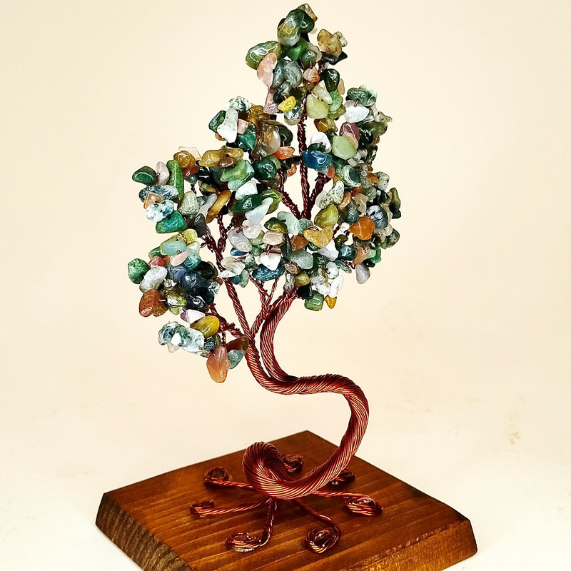 دکوری مدل درختچه سنگی عقیق خزه ای کد ۲۷۰