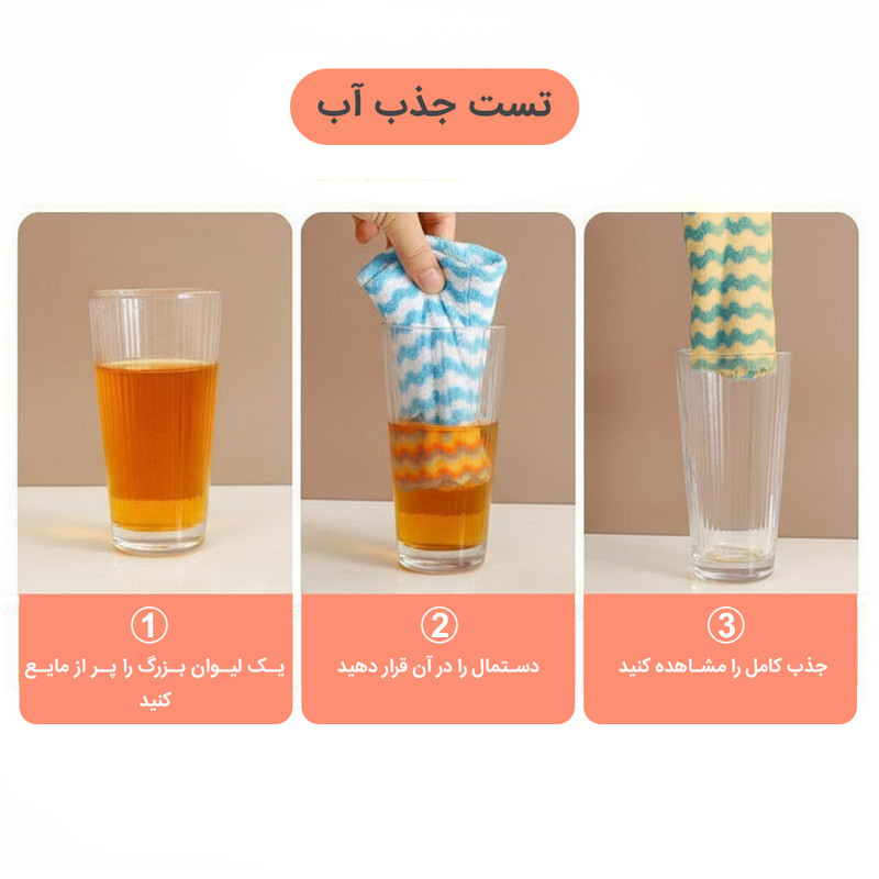 دستمال نظافت خانه و آشپزخانه حوله‌ای، میکروفایبر دکین مدل Very Clean بسته 6 عددی