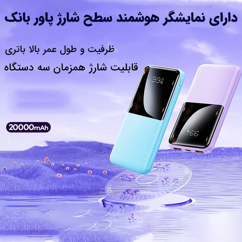 پاوربانک 22.5 وات ریمکس مدل RPP-623 ظرفیت 20000 میلی آمپر ساعت
