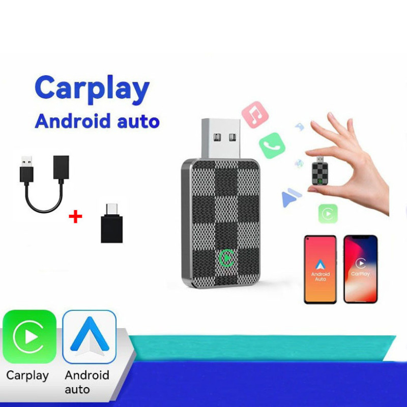 کارپلی و اندروید اتو مدل Wireless CarPlayAndroid Auto به همراه مبدل USB به USB-C و کابل افزایش طول USB
