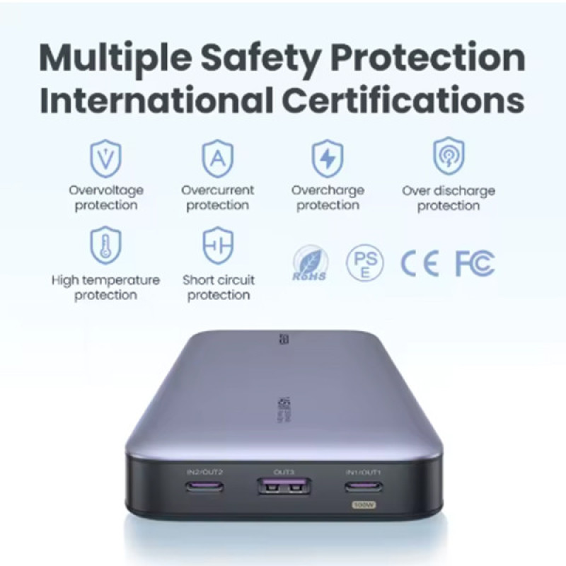 پاوربانک یوگرین مدل PB205-90597 ظرفیت 25000 میلی آمپر ساعت