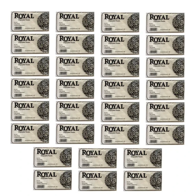 حوله یکبار مصرف رویال مدل 80 سایز 40x80 سانتی متر بسته 30 عددی
