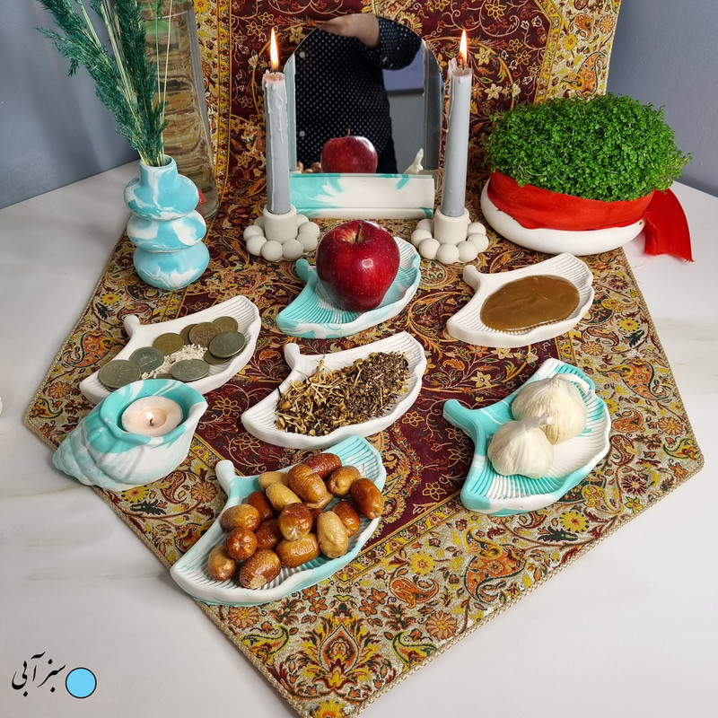 مجموعه ظروف هفت سین 10 پارچه مدل راسپینا