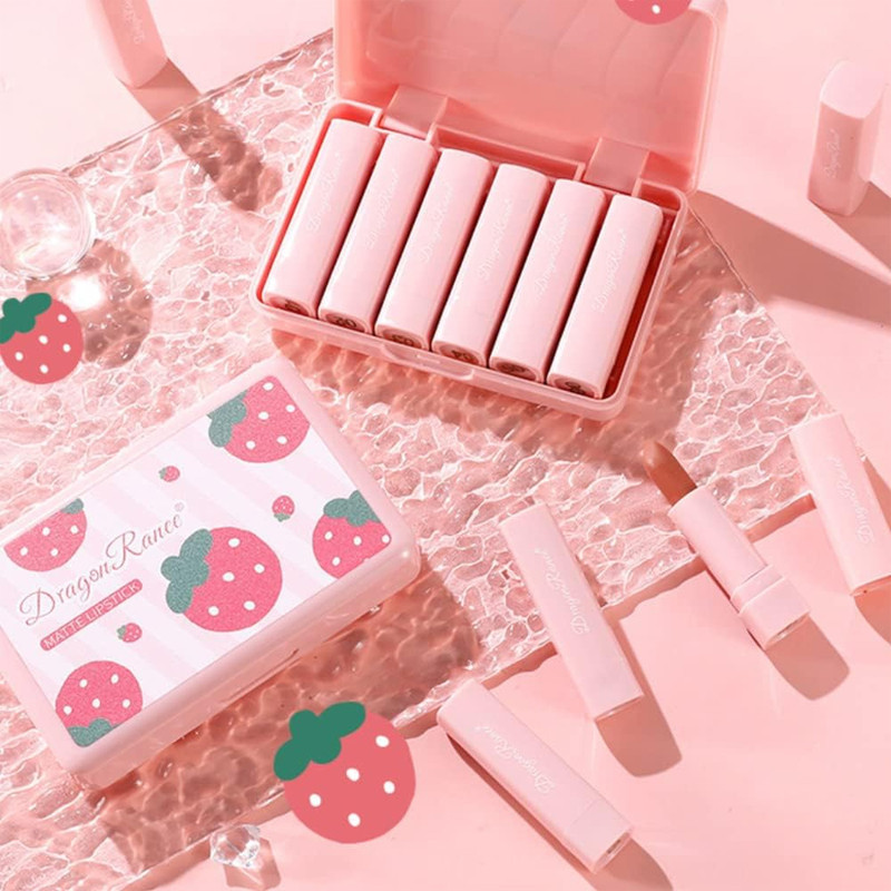 رژ لب جامد دراگون رانی مدل Strawberry بسته 6 عددی