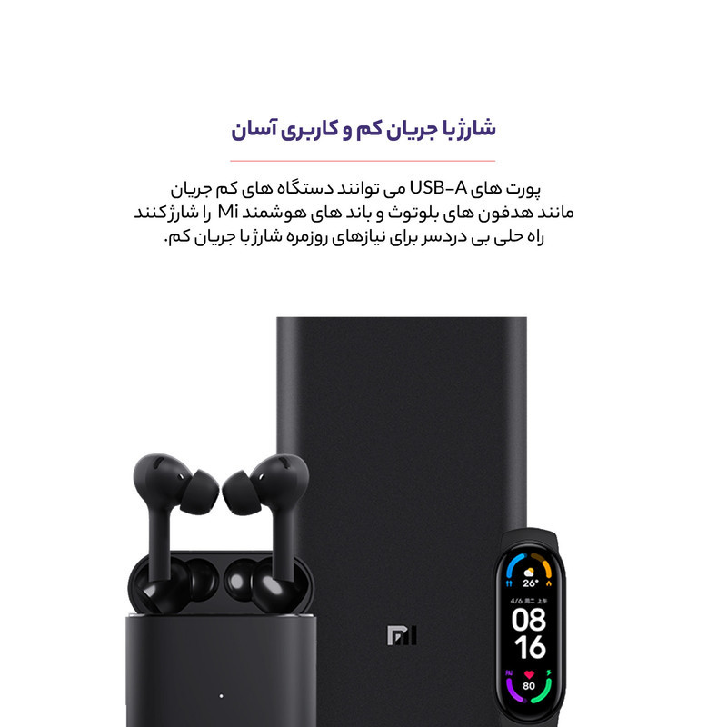 پاوربانک شیائومی مدل PB2050SZM ظرفیت 20000 میلی آمپر ساعت