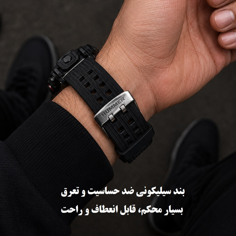 ساعت مچی عقربه‌ای و دیجیتال مردانه هامر مدل دوزمانه کرونوگراف موتور ژاپن 1440HM-C4
