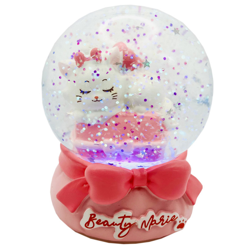 گوی چراغ‌دار مدل BEAUTY MARIE طرح گربه اشرافی کد D7134
