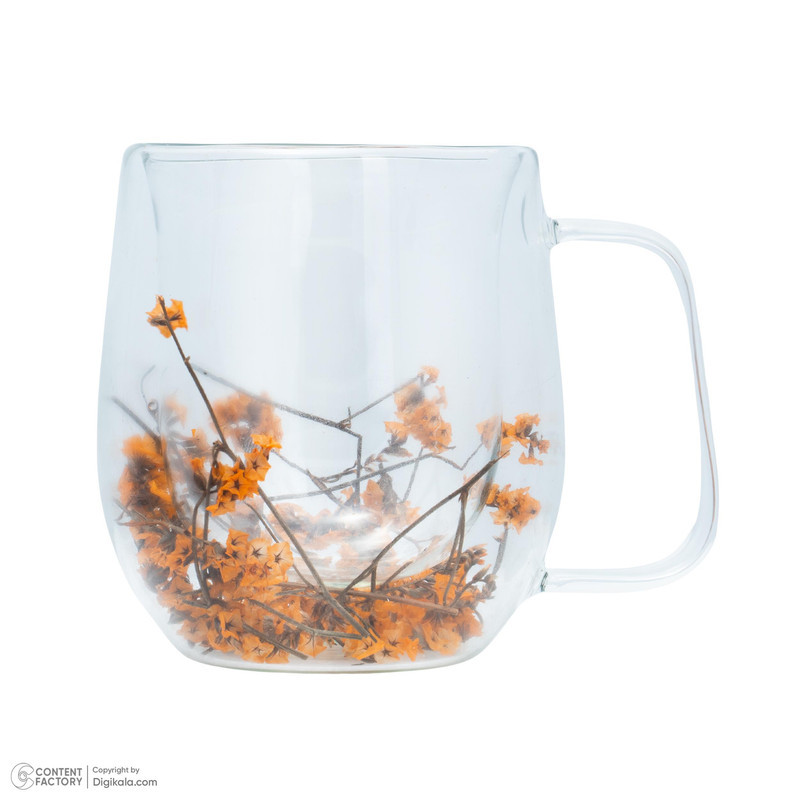 لیوان مدل دوجداره طرح گل‌ دار