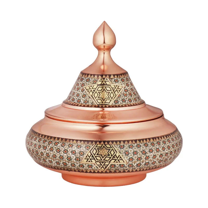 قندان خاتم کاری مدل سفینه
