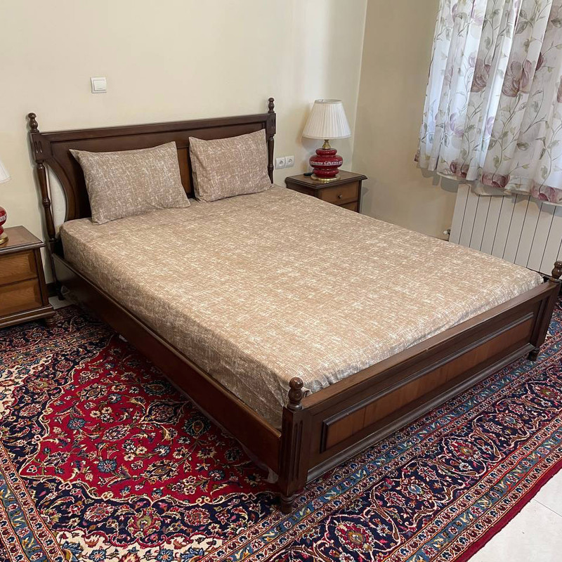سرویس ملحفه مدل کشدار تخت طرح پتینه 2 نفره 3 تکه