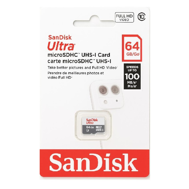 کارت حافظه microSDXC سن دیسک مدل Ultra کلاس 10 استاندارد UHS-I U1 سرعت 100MBps ظرفیت 64 گیگابایت