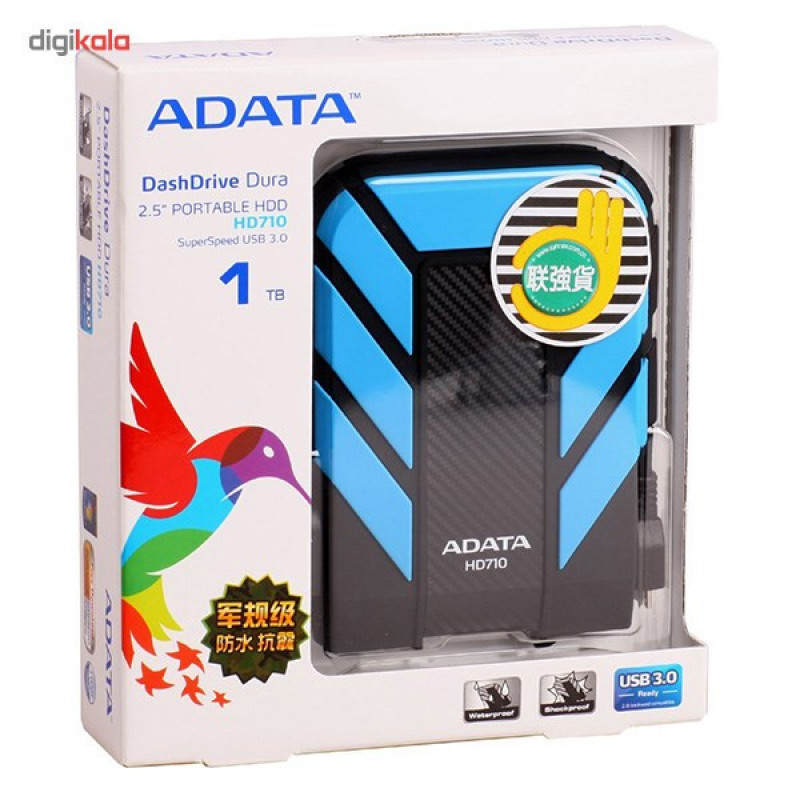 هارد اکسترنال ای دیتا مدل HD710 ظرفیت یک ترابایت دارای رابط USB Type-A 3.2