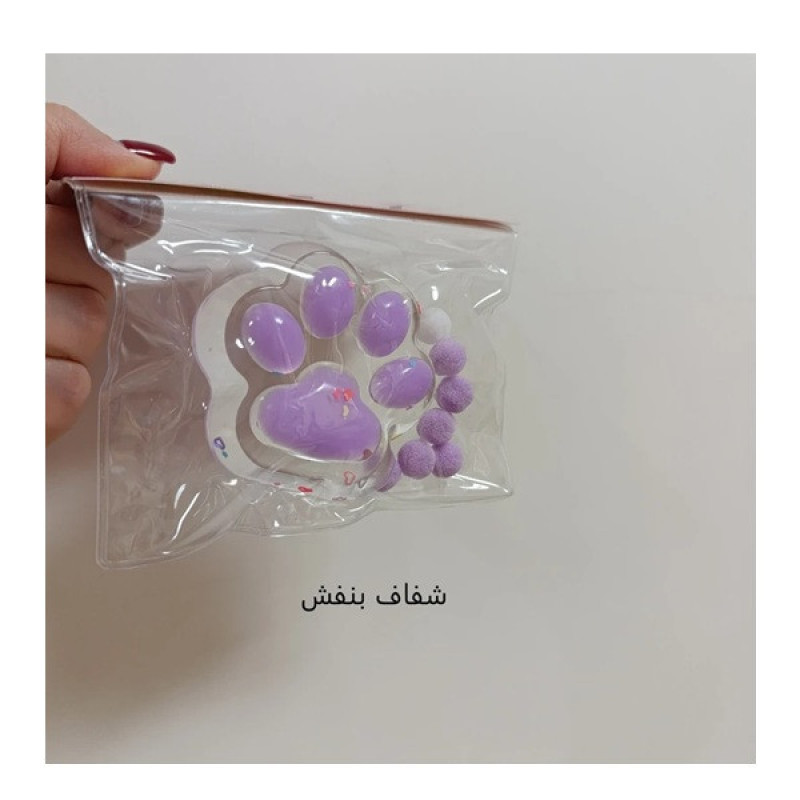 فیجت ضد استرس مدل اسکوییشی شفاف طرح پنجه گربه