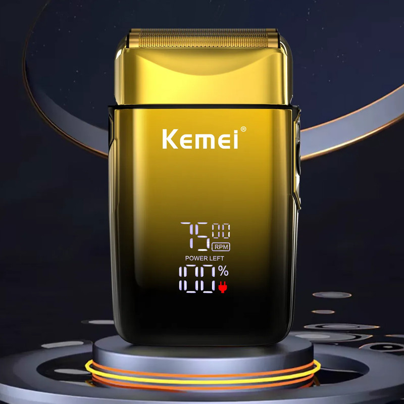 مجموعه 2 عددی ماشین اصلاح موی سر و صورت کیمی مدل KM-2131 با تیغه استیل ضدزنگ، شارژ سریع، تنظیم سرعت، منبع انرژی کابل USB، شامل شیور صفرزن، تریمر حجم‌زن و خط‌زن با مدت استفاده 120 دقیقه پس از شارژ