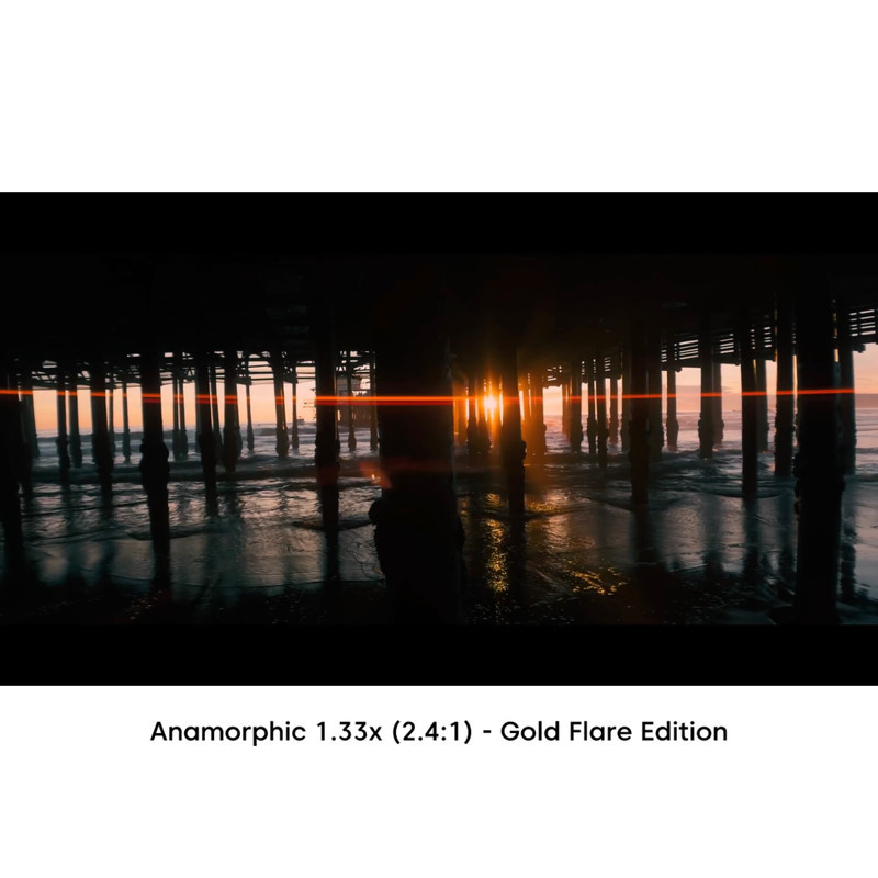 لنز کلیپسی موبایل سندمارک مدل Anamorphic 1.33x (Gold Flare)