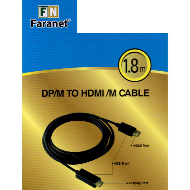 کابل Display Port به HDMI فرانت مدل FN-DPCBH18 طول 1.8 متر