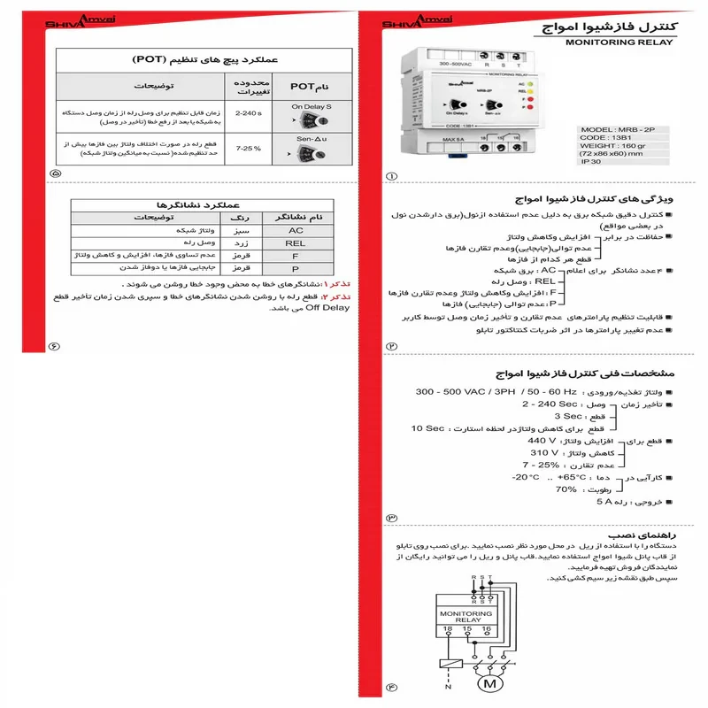 کنترل فاز شیوا امواج مدل MRB-2P کد 13B1 بسته بیست و چهار عددی