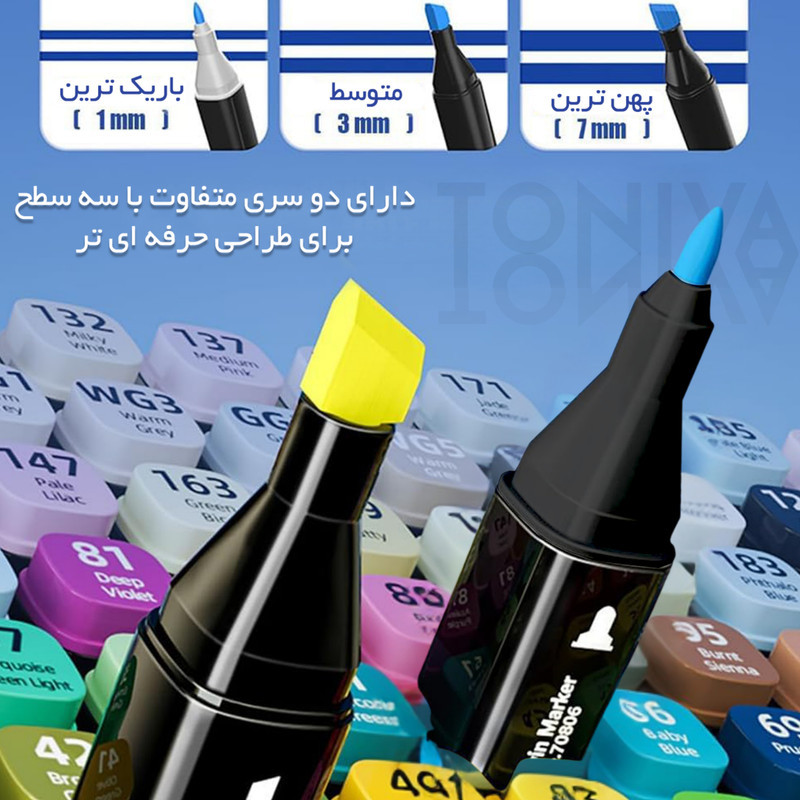 ماژیک راندو تونیوا مدل Touch 80 به همراه محلول احیای ماژیک مجموعه ۸۰ عددی