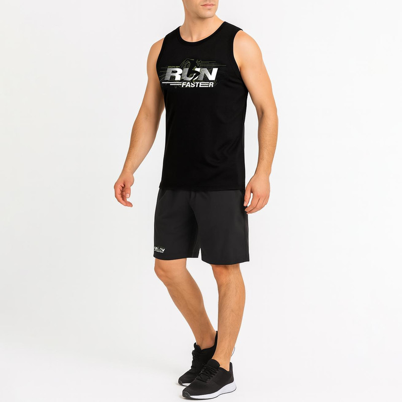 ست تاپ و شلوارک مردانه موها فیتنس مدل RUN SE