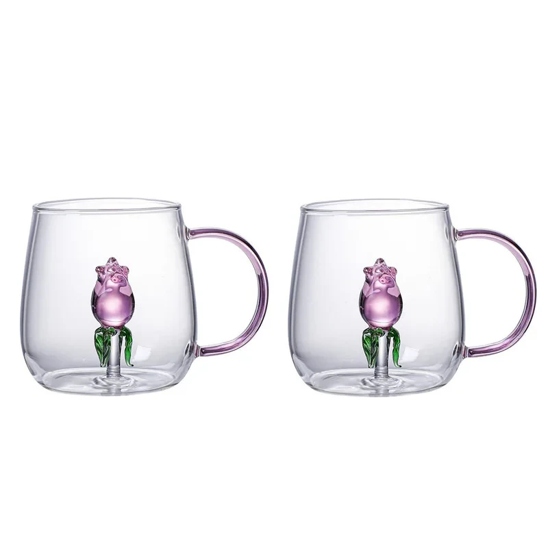 لیوان مدل داخل گلدار بروسیلیکات کد 1369n 2666 بسته دو عددی