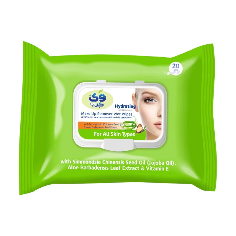 دستمال مرطوب وی کر مدل Aloe Vera -Jojoba بسته 20 عددی