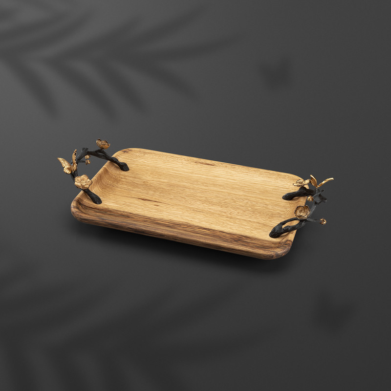 سینی گلدکیش مدل باترفلای مستطیل سایز کوچک کد GK829809