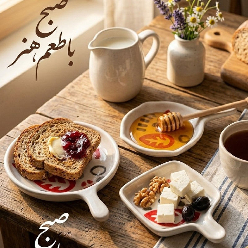 سرویس پذیرائی مدل صبحانه خوری مجموعه 3 عددی