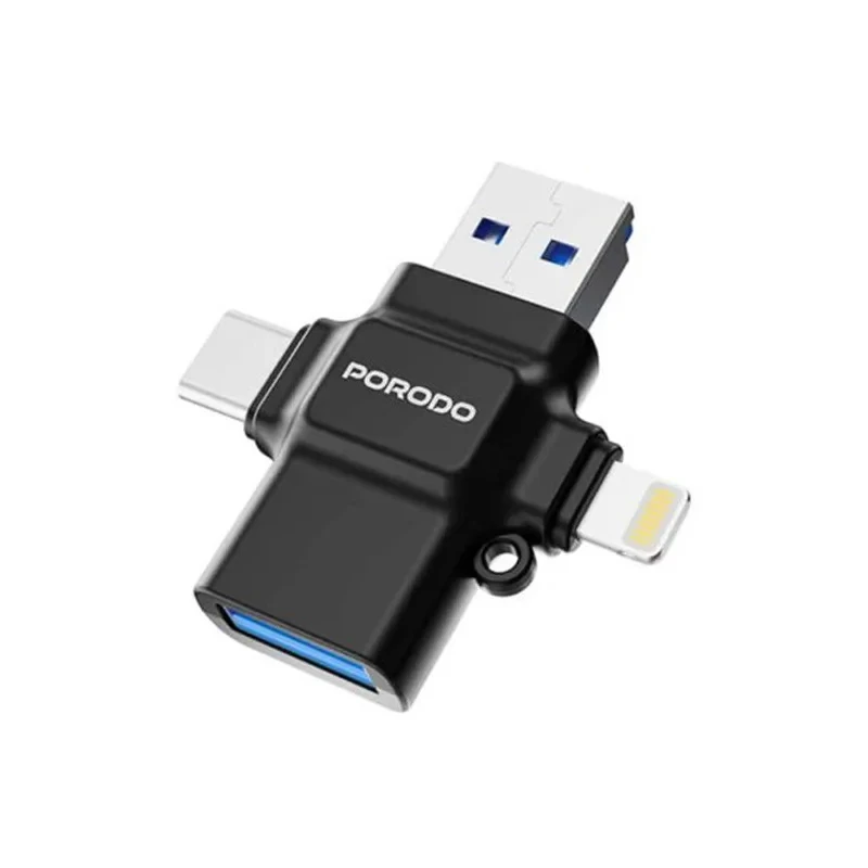 مبدل USB 3.0 OTG به Type C  USB 2.0  لایتنینگ کارت‌خوان TF پرودو مدل PD-ETK09