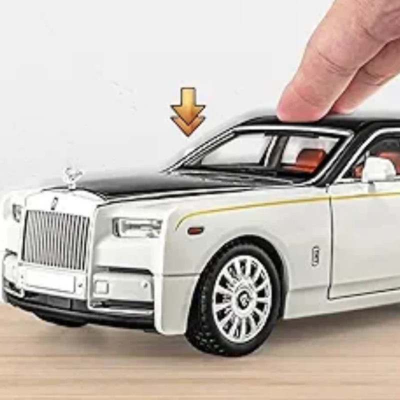 ماکت ماشین بازی ناب سل مدل رولزرویس سقف کهکشانی فلزی موزیکال کد  Rolls-Royce scale 1:18
