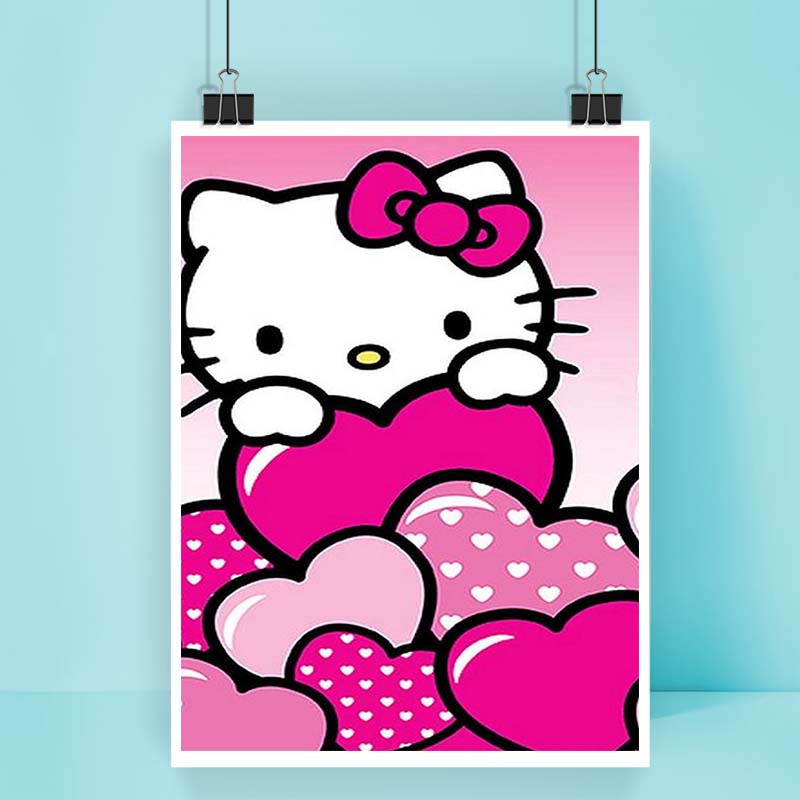 پوستر کارنيکا طرح هلو کیتی hello kitty کد 57058 مجموعه 8 عددی