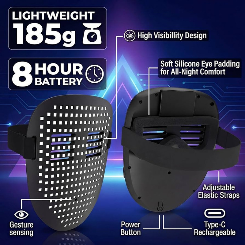 ماسک ایفای نقش مدل تمام LED پیکسلی