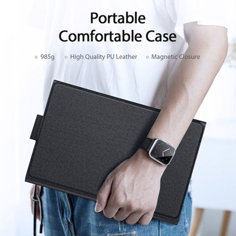 کیف کلاسوری کیبورد دار دوکس دوکیس مدل Tri-Fold مناسب برای تبلت سامسونگ Galaxy Tab S8 Ultra X900X906