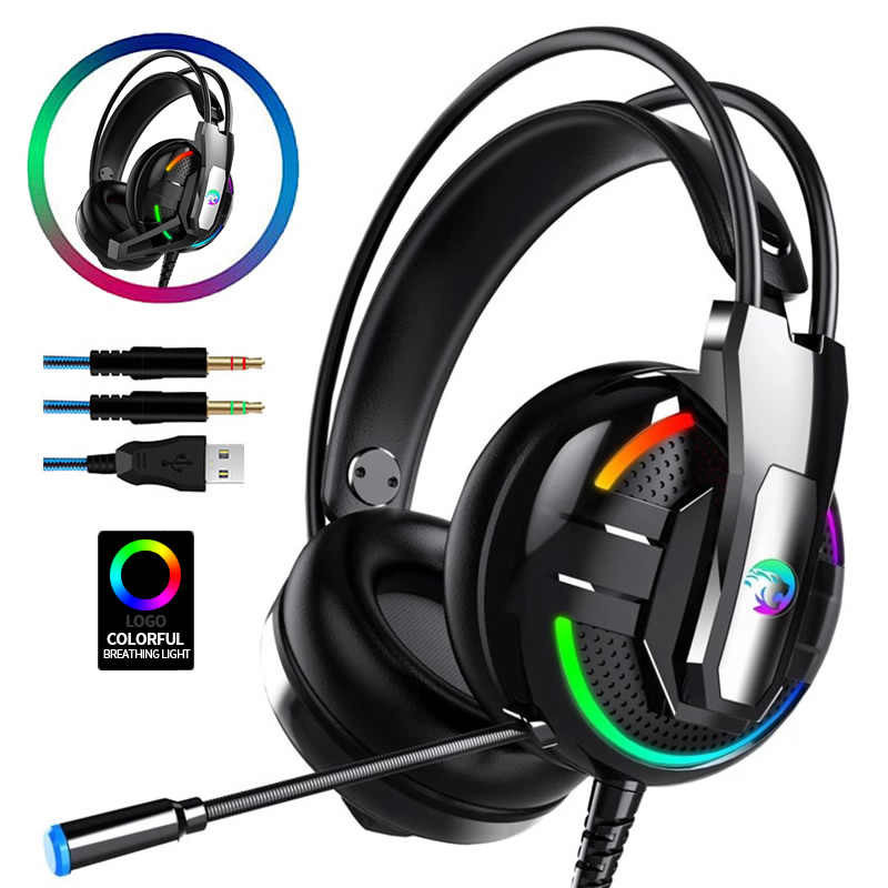 هدست گیمینگ مدل RGB-A18 بدون قابلیت نویز کنسلینگ، جک 3.5 میلی‌متری صدا، دارای میکروفون با قابلیت چرخش، کلید افزایش و کاهش صدا، چراغ LED