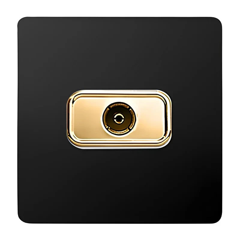 پریز آنتن صنایع آسیا الکتریک مدل کریستال BLK-GLD