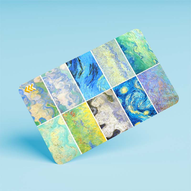 استيکر کارت کارنيکا طرح شب پرستاره فانتزی ون‌گوگ Fantasy Starry Night Van Gogh کد 47123 مجموعه 6 عددی