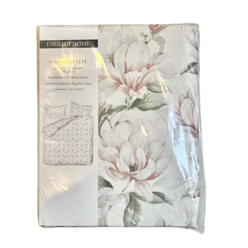 سرویس ملحفه انگلیش هوم مدل Magnolia دو نفره 3 تکه