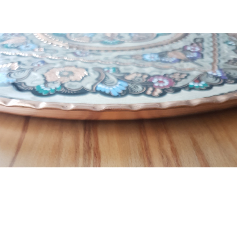 دیس مسی مدل میناکاری لب کنگره ای سیاه قلم کد 0186