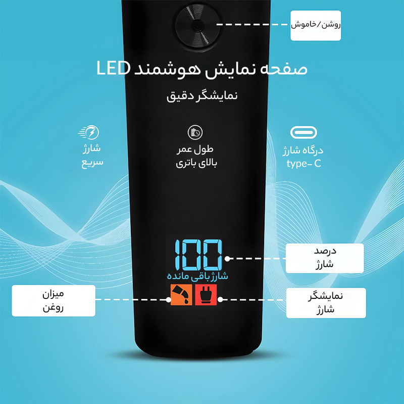 ماشین اصلاح موی سر و صورت وی جی ار مدل PROFESSIONAL V_00937
